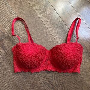 Frederick's of Hollywood red lace push-up convertible size 36C